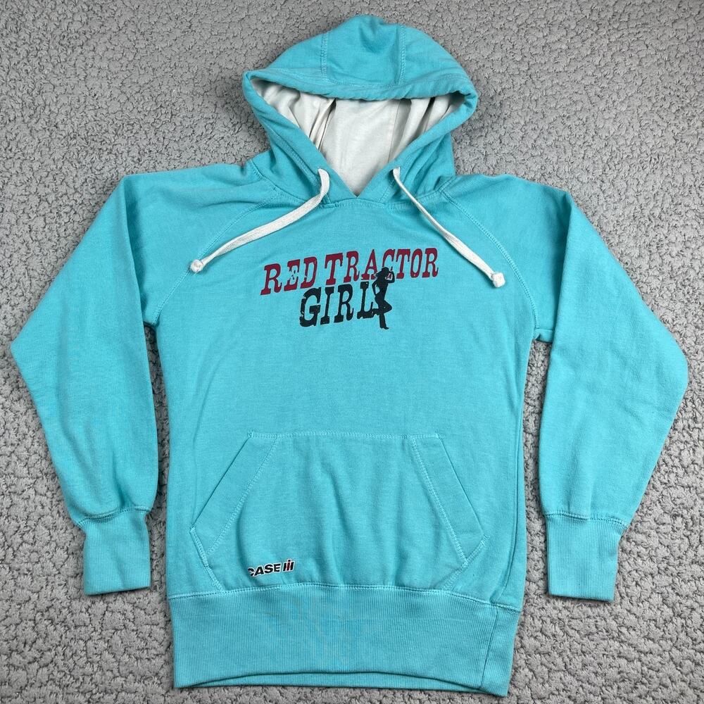 Case IH Hoodie Womens Small Blue Red Tractor Girls Farmer Cowgirl Western